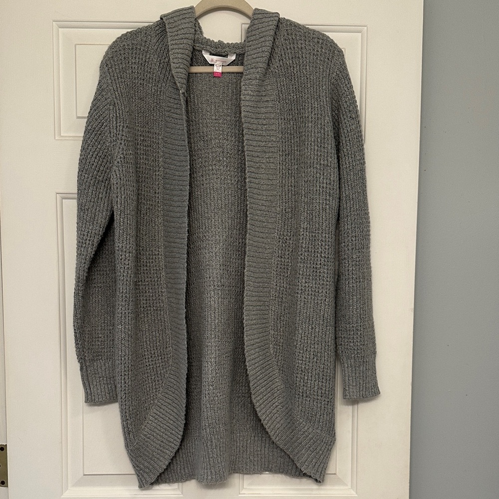 No Boundaries Gray Women's Hooded Cardigan